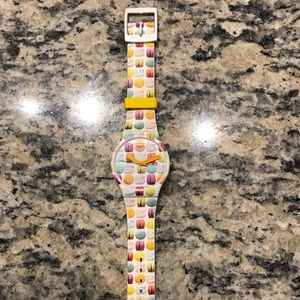 Women’s Silicone Swatch Watch with Macaron Design